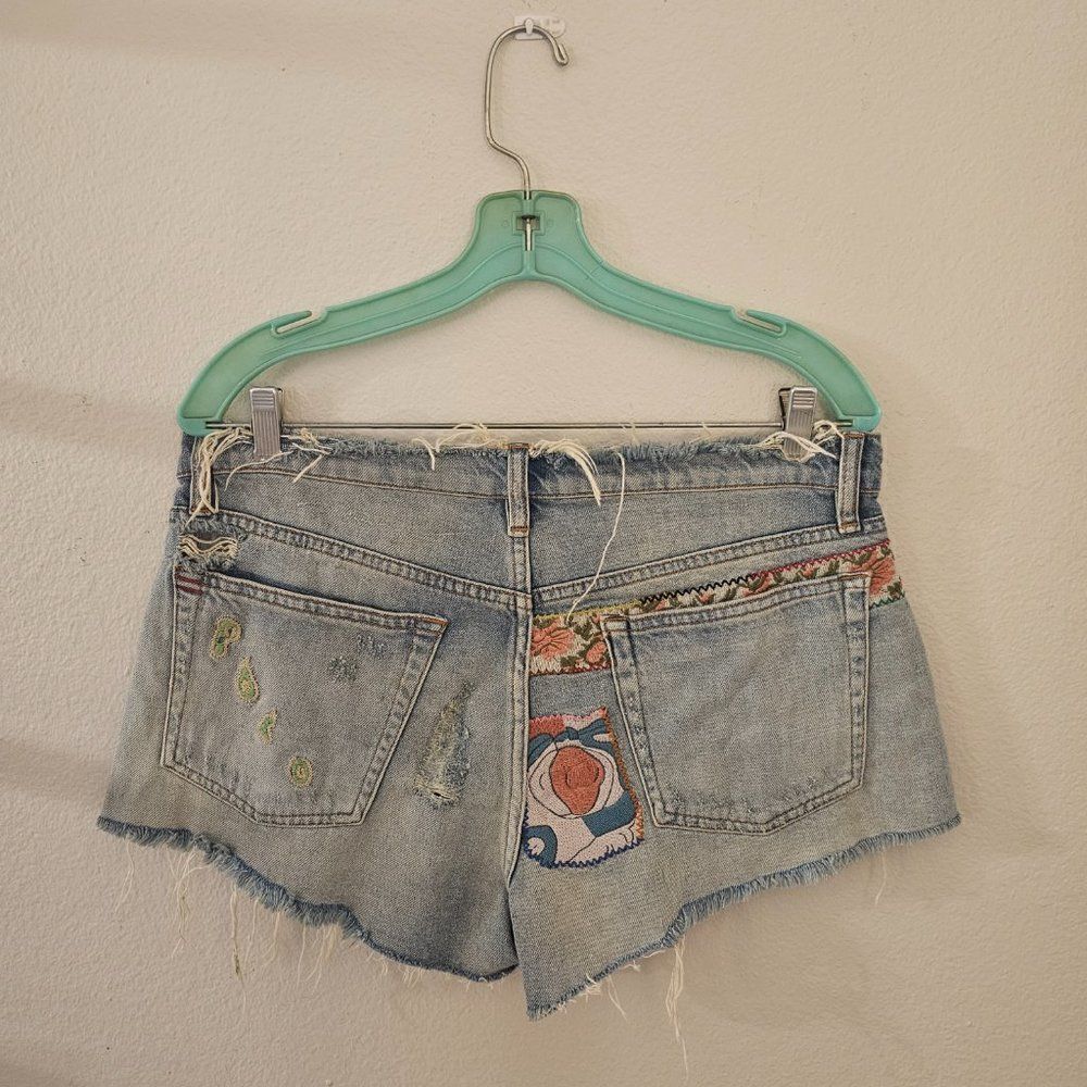 BDG Patchwork Denim Cut Off Shorts - Picture 3 of 7